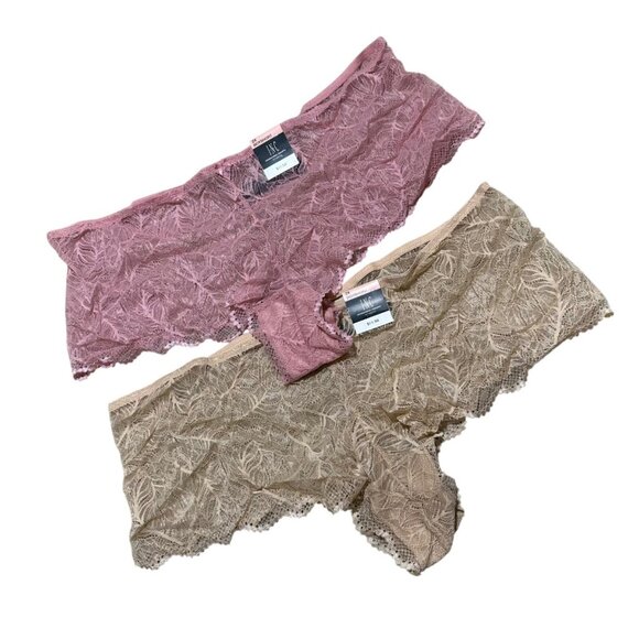 INC Intl Concept Plus Size 2X Lace Boyshort Panties (2)‎ Pair Frappe Pink - NWT - Picture 2 of 6